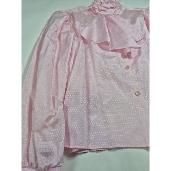 Vintage 80s Ugly Pink Long Sleeve Shirt Hunters Glen Womens Medium - Picture 2 of 8